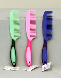 Two tone colors makes this comb fun and easy to find in your grooming kit.  Matches several of our other accessories.

 Measures 9.5 inches long.