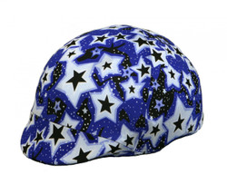 Stand out in a crowd with a colorful helmet cover by Sleazy Sleepwear for Horses™. These bright and fun covers help to protect your helmet from scratches and dirt. They come in all of the great prints, and foils offered by Sleazy Sleepwear for Horses™.  These covers fit most safety helmets. Shown here in our Twinkle Print.