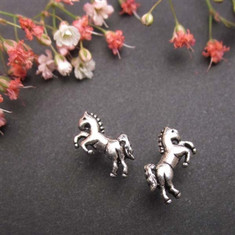 The perfect little horses for the perfect little ears. These sterling silver rearing horse earrings will put a smile on your little horse lover's face and a sparkle on her ears.

• Made of Sterling Silver
• .882 Grams
• Each horse stud earring has a sterling silver back
• From the Wyo-Horse horse jewelry collection
• Created by jewelry designer Kerstin Stock