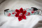 Cherry Blossom Blue Chasin' Tail Collar with attached Matching Flower.
