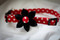 Retro Red Chasin' Tail Collar With Matching Retro Red Flower Attatched
