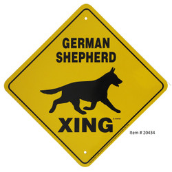 German Shepherd Xing / 12"x12" / Yellow & Black