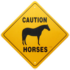 Caution TB Horses sign / 12"x12" / Yellow & Black
