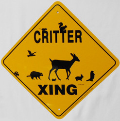Critter Woodland/Wildlife Xing / 12"x12" / Yellow & Black