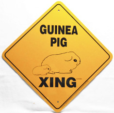 Guinea Pig Xing Sign / 12"x 12" / Yellow & Black