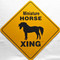 Miniature Horse Xing / 12" x 12" / Yellow & Black