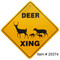 Deer Xing Sign / Size 12"x12" / Image #703 / Yellow & Black

