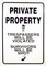 Private Property Trespassers will be violated Survivors will be Shot / 12"x18" / Wht & Blk