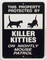 This Property Killer Kitties on nightly mouse patrol / 9"W x12"H / Wht & Blk