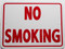 No Smoking / 9"H x 12" W / White & Red