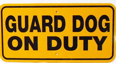 Guard Dog on Duty / 6"x12" / Yellow & Black