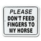 Please Don't Feed Fingers to my Horse / 5"x6" / Wht & Blk