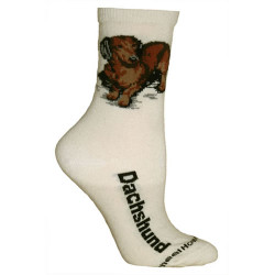 Red Dachshund Crew Socks