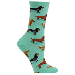 Womens Mint Colored Dachshund Socks