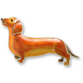 Sterling Silver Enameled Red Dachshund Pin