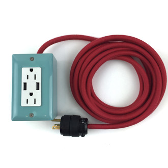 USB Power Cord Mint and Red