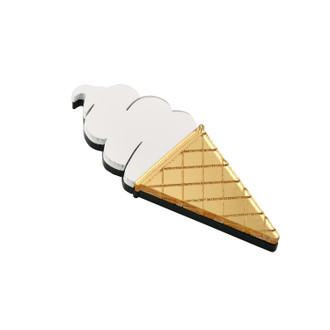 Pop Art Pin Ice Cream Cone White