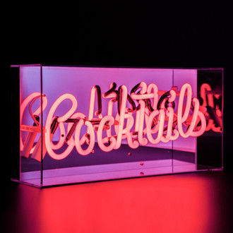 Neon Light Box Cocktails Red