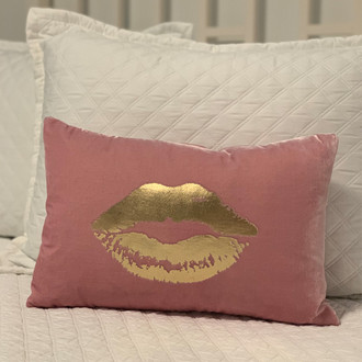 Pillow Velvet Lips, Pink/Gold
