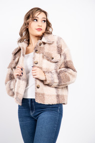 BB Dakota Plaid To See You Jacket in Light Camel