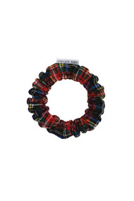 Chelsea King Bamboo Tartan Thins Scrunchie in Black