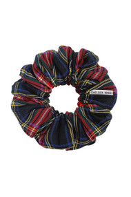 Chelsea King Bamboo Tartan Scrunchie in Black