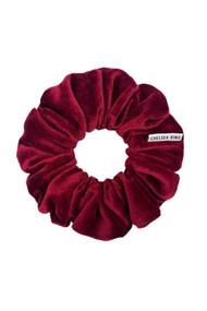 Chelsea King Natural Velvet Scrunchie in Wine