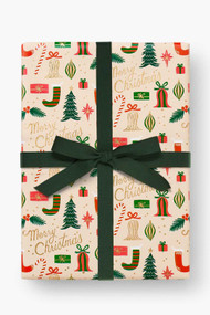 Rifle Paper Co. Deck The Halls Contiunuous Roll Wrap