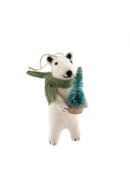 Indaba Ornament Polar Bear in Green