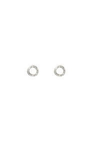 Mimi & Marge Hammered Circle Stud in Silver