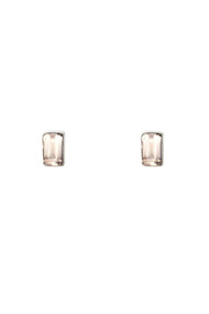 Mimi & Marge Faceted Baguette Stone Stud in Rose Quatz