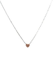 Mimi & Marge Small Heart Puff 15" Pendant in Matte Rose Gold