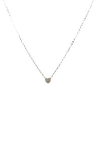 Mimi & Marge Small Heart Puff 15" Pendant in Matte Silver