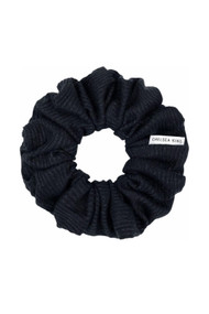 Chelsea King French Ribbed Scrunchie in Black