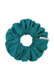 Chelsea King French Ribbed Scrunchie in Evergreen