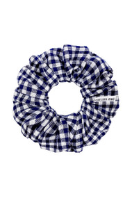 Chelsea King Gingham Scrunchie in Navy