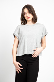 Free People You Rock Tee in Heather Grey