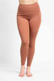 Girlfriend Collective High Rise Pocket Legging in Antler