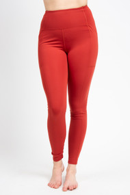 Girlfriend Collective High Rise Pocket Legging in Ember