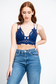 Free People Adella Bralette in Smokey Sapphire