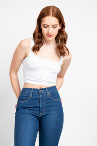 Free People Scoop Neck Crop in Crisp Morning