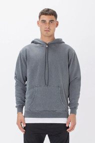 Zanerobe Lowgo Hoodie in Grey Salt