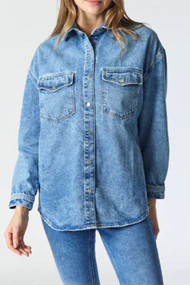 Mavi Livia Overshirt in Mid Denim