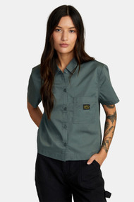 RVCA Recession Shirt in Blasam Green