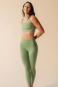 Girlfriend Collective High Rise Pocket Legging in Mantis