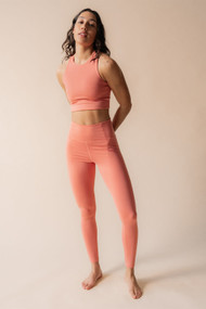 Girlfriend Collective High Rise Pocket Legging in Primrose