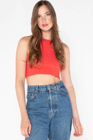 C'est Moi Bamboo High Neck Crop in Goji