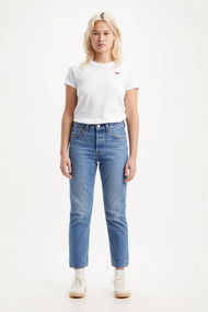 Levi's 501 Crop in Medium Indigo Worn In