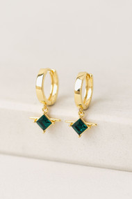 Lover's Tempo Asta Drop Hoops in Emerald