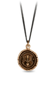 Pyrrha Lead With Your Heart Talisman in Bronze 18"